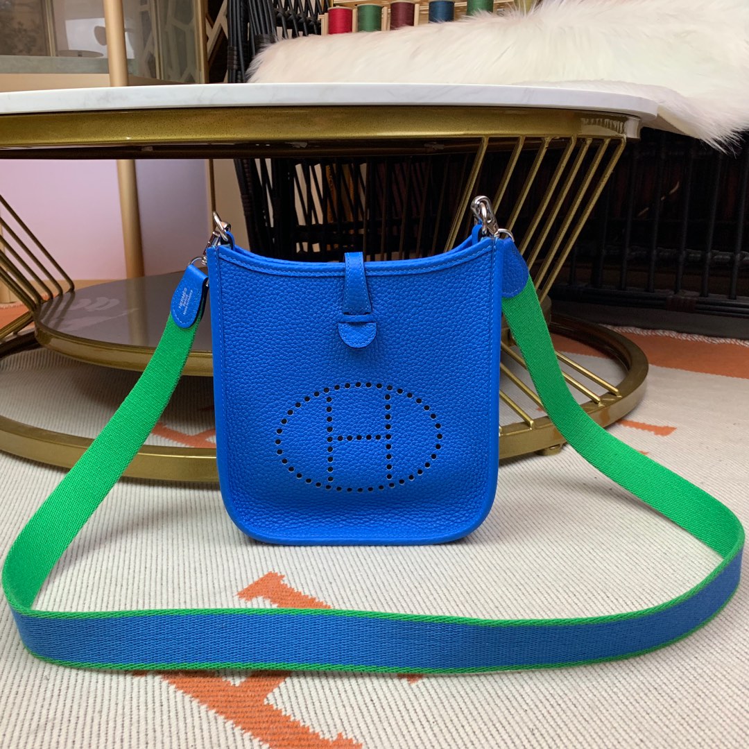 에르메스 미니 에블린16 블루젤리제 은장